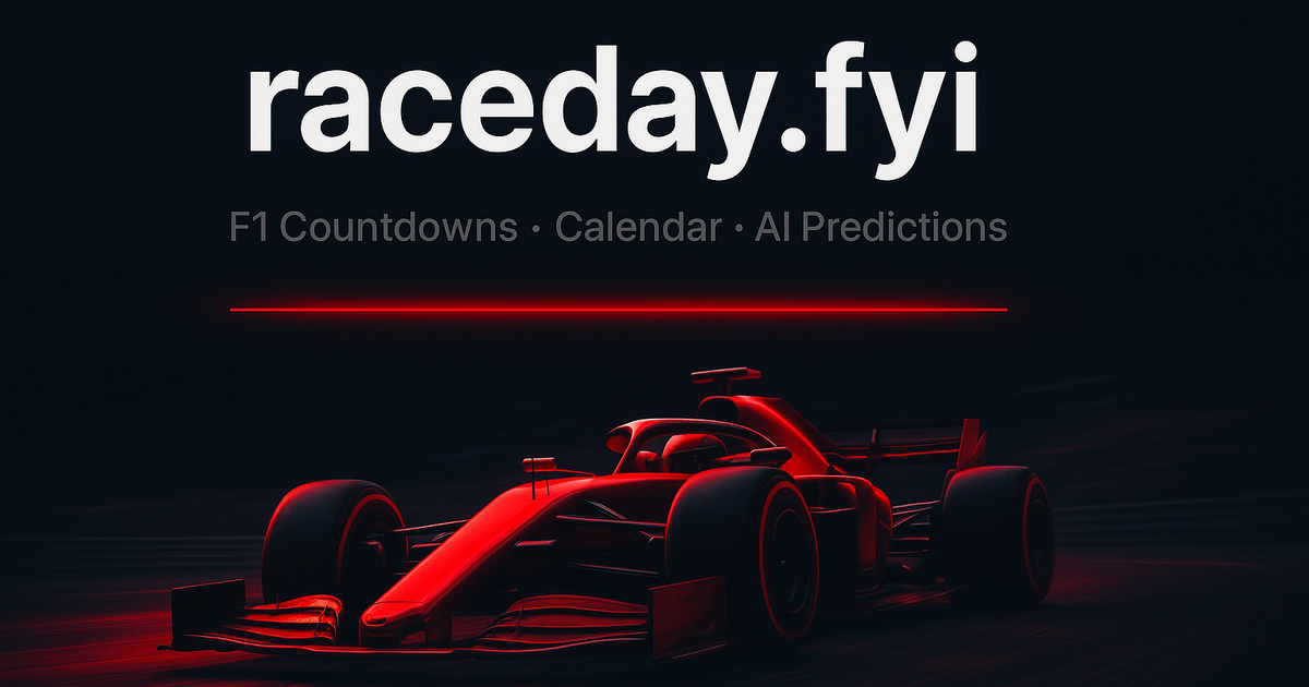 raceday.fyi — F1 Race Countdowns, Calendar & AI Predictions